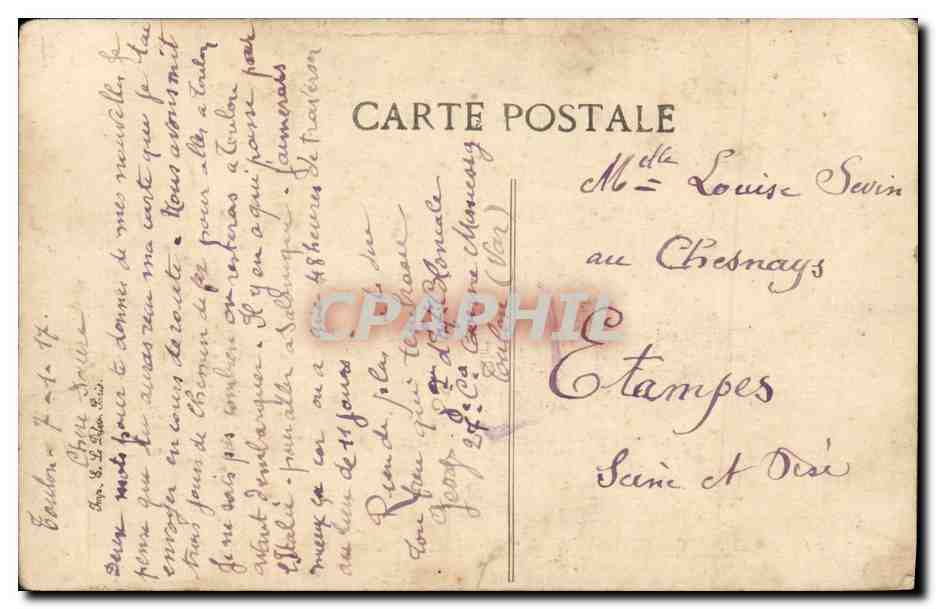 CPA Bateau Justice Cuirasse d escadre — Verso