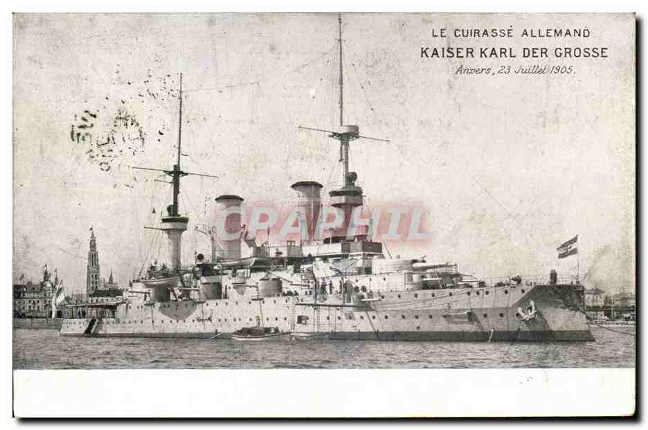 Le cuirassé allemand Kaiser Karl der Grosse — Anvers, 23 juillet 1905