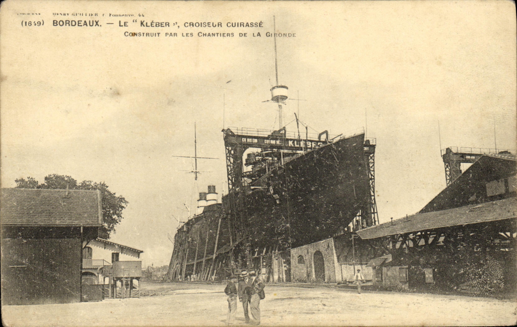Bordeaux — Le "Kléber", croiseur cuirassé construit par les Chantiers de La Gironde — Henri Guiller, n° 1649
