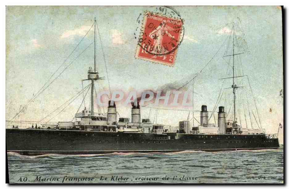 CPA Bateau Bordeaux le Kleber Croiseur Cuirasse de 1ere classe