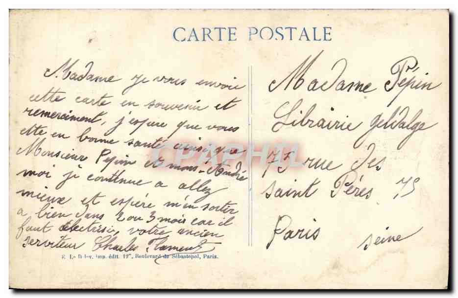 CPA Bateau Le Leon Gambetta Croiseur Cuirasse coule le 26 avril 1915 — Verso