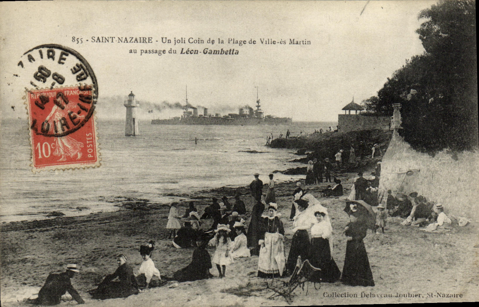 Saint-Nazaire - Un joli Coin de la Plage de Ville-ès Martin au passage du Léon-Gambetta — Collection Delaveau Joubier, St-Nazaire