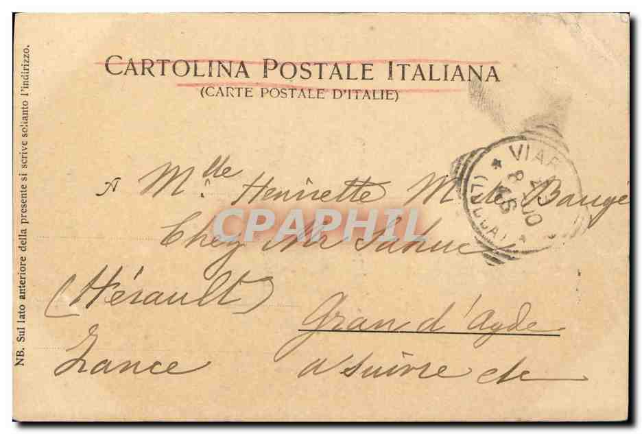 CPA Bateau R Corazza italiana Lepanto  — Verso