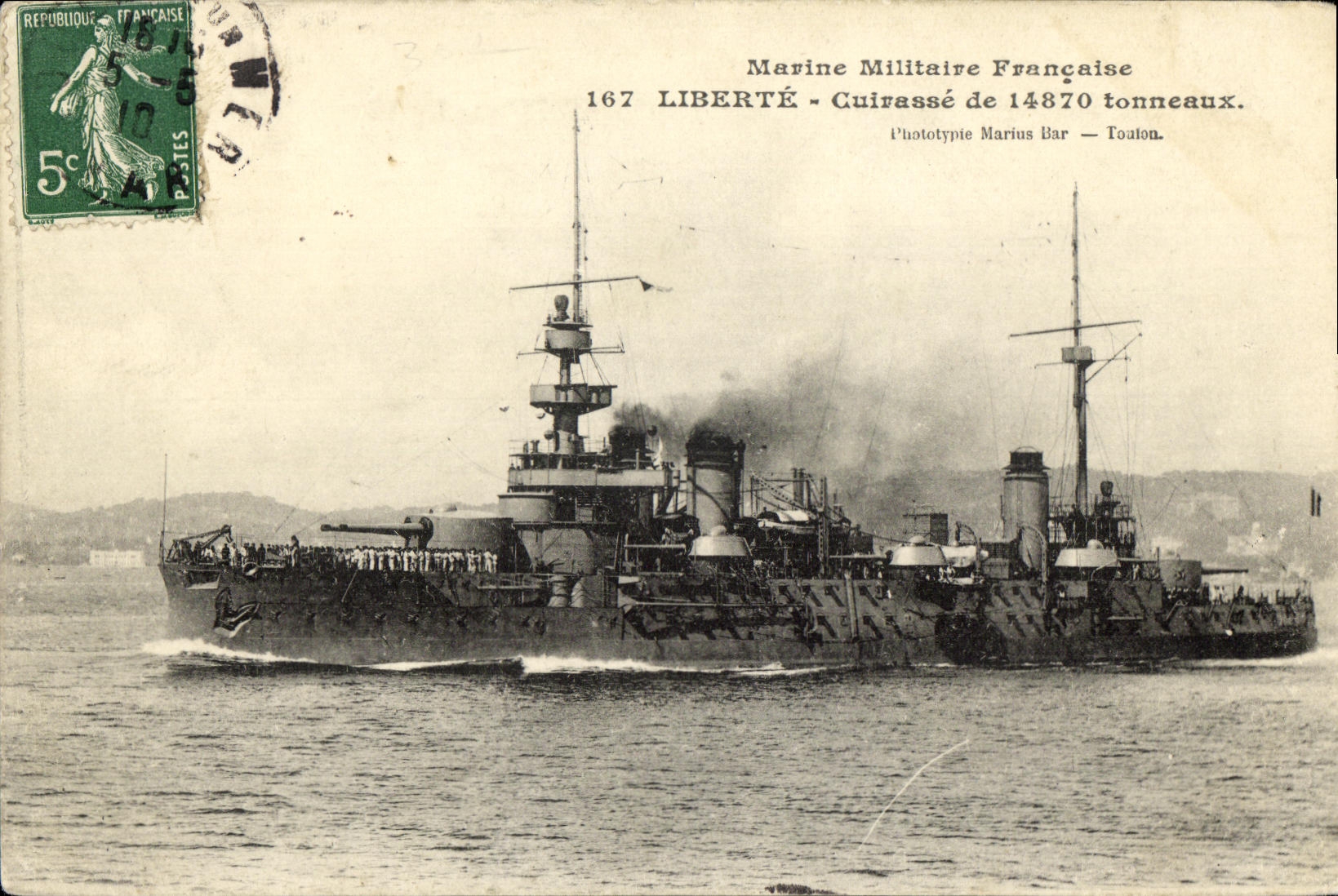 CPA Bateau Liberte Cuirasse de 14870 tonnes 
