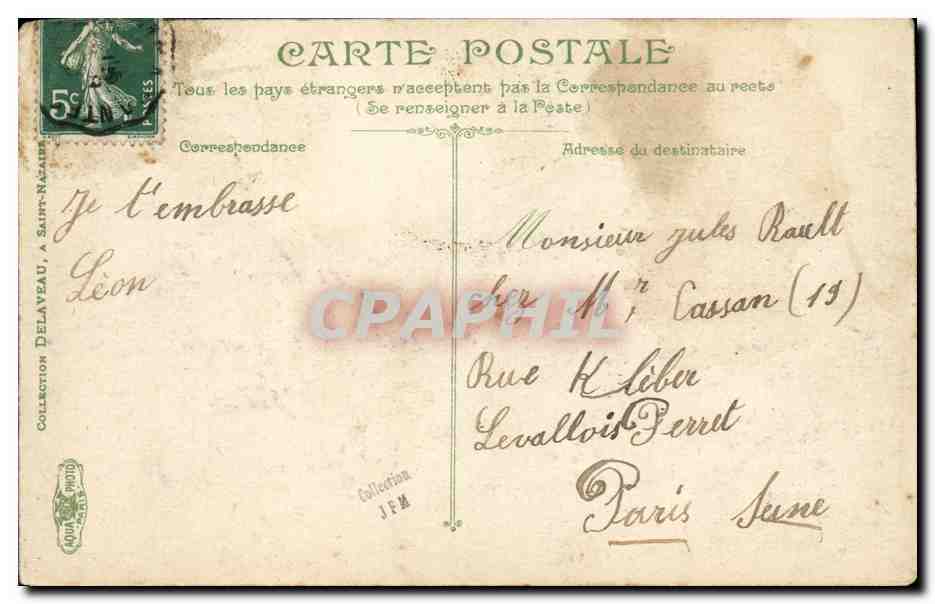 Saint-Nazaire — Le cuirassé 'Liberté' quitte le port — République Française — Verso