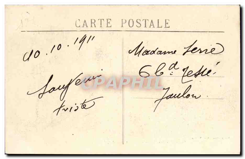 Toulon - Funérailles des Victimes de la « Liberté », 3 Octobre 1911 — Défilé du Clergé — Verso