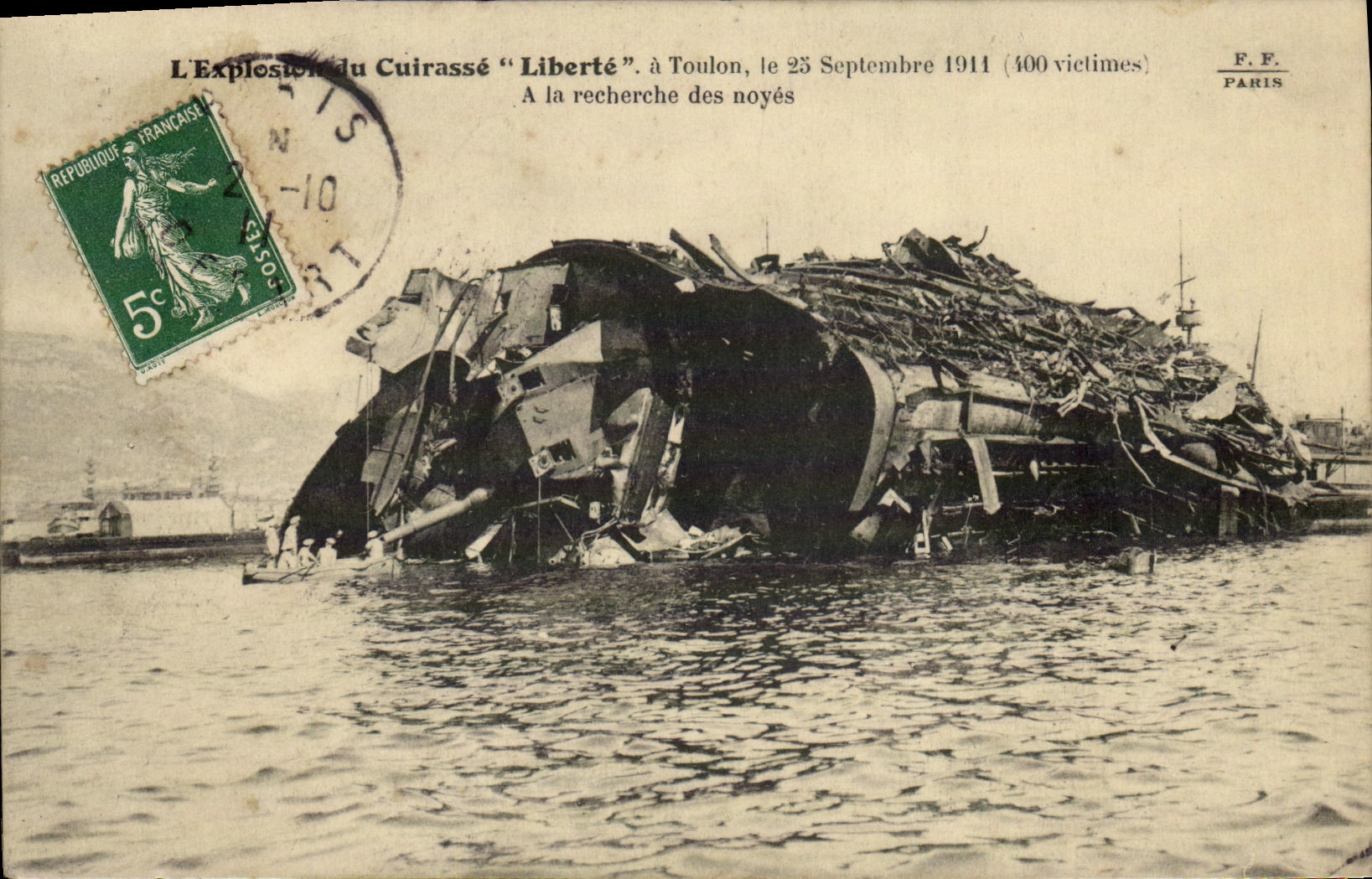Explosion du cuirassé "Liberté" — Toulon, 25 septembre 1911 — F.F. Paris