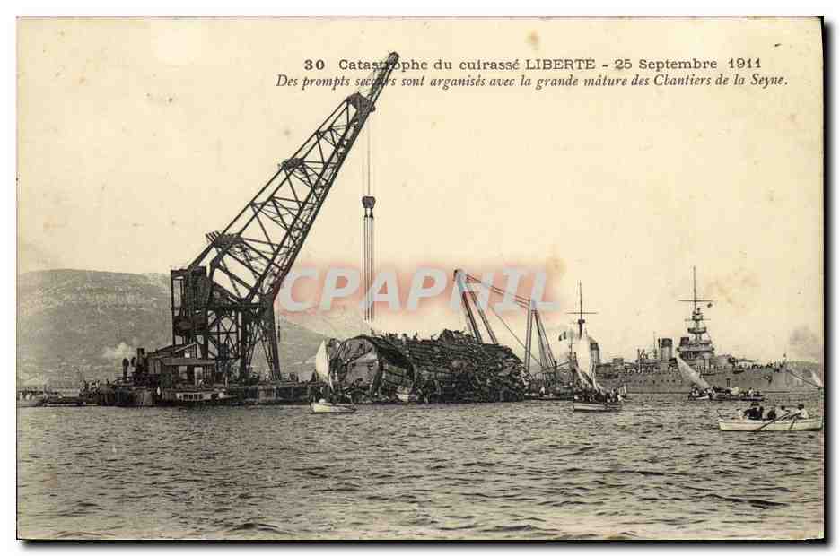 Catastrophe du cuirassé LIBERTE — 25 Septembre 1911 — Chantiers de la Seyne