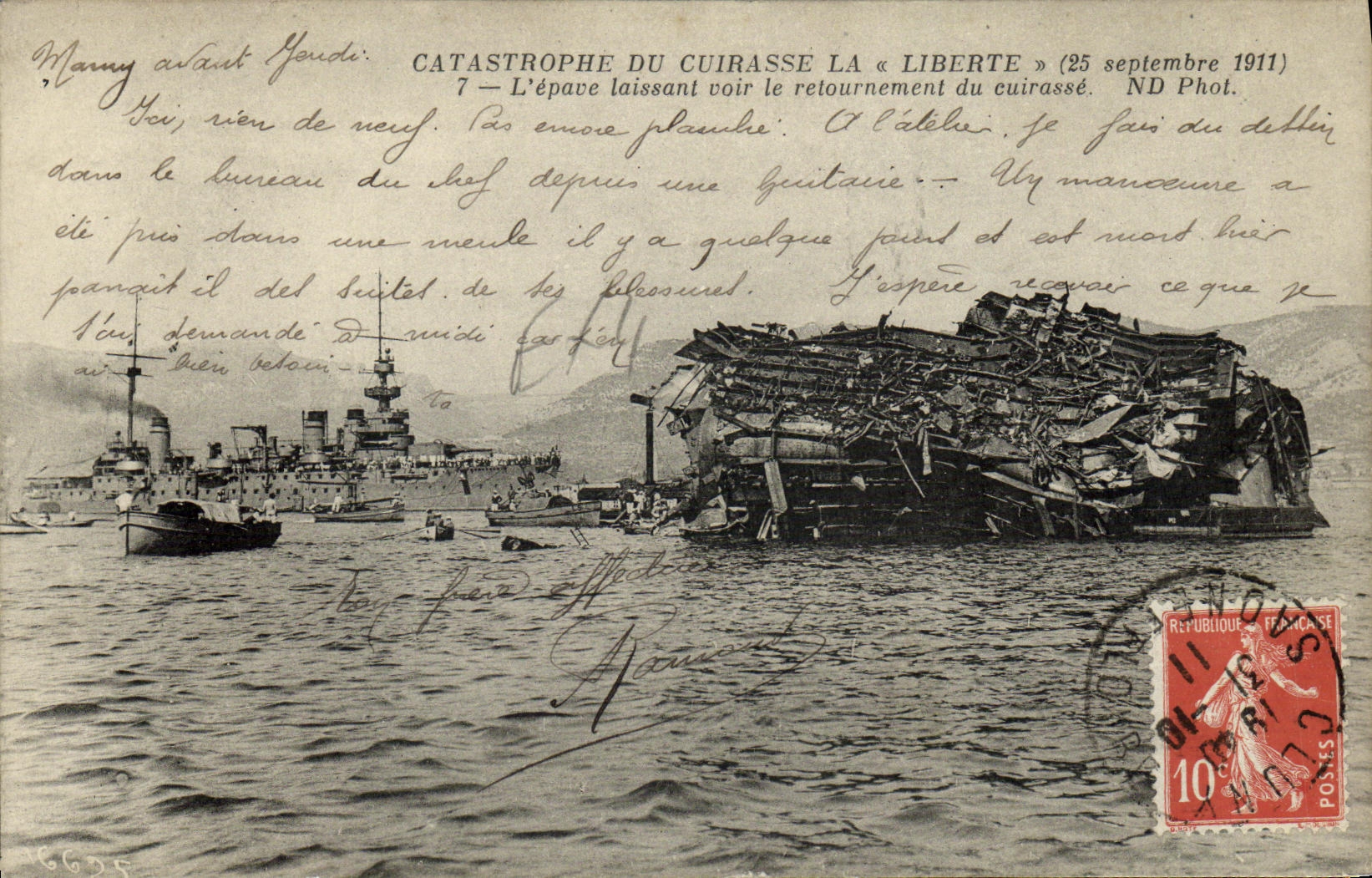 Catastrophe du cuirassé La Liberté — 25 septembre 1911 — ND Phot.