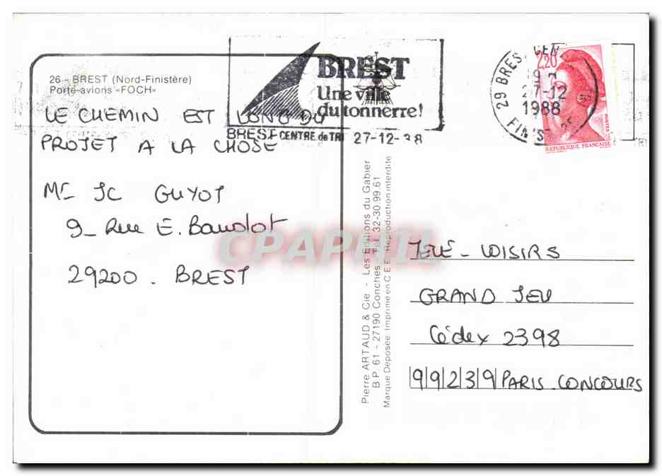 Porte-avions Charles de Gaulle — Brest — éditeur Gaby — Reverso