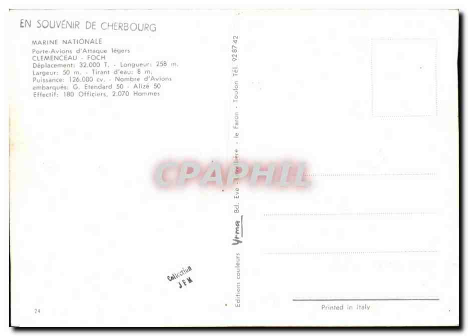 Porte-avions Foch — Marine Nationale — Édition Yrma — Achterkant