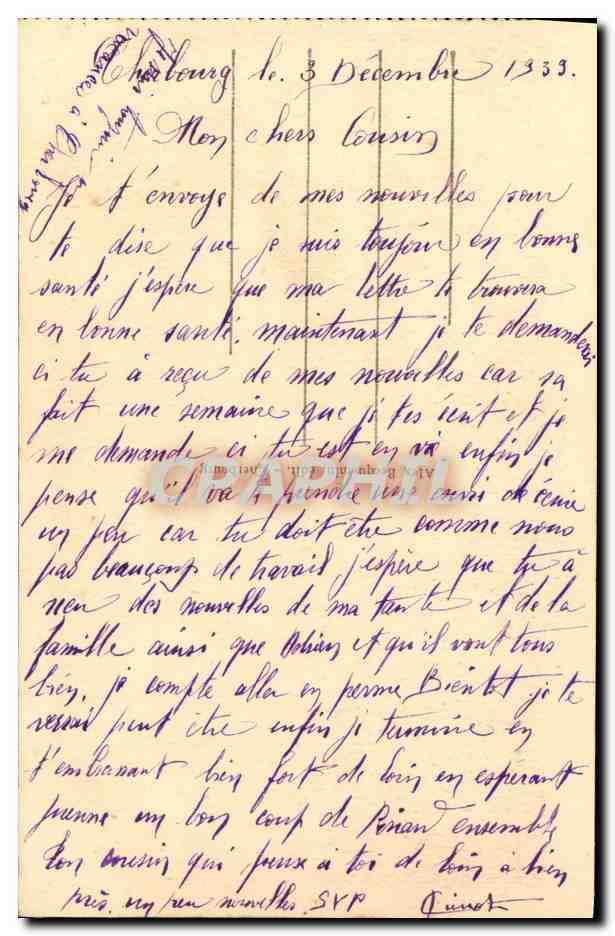 CPA Bateau le croiseur cuirasse Foch  — Verso