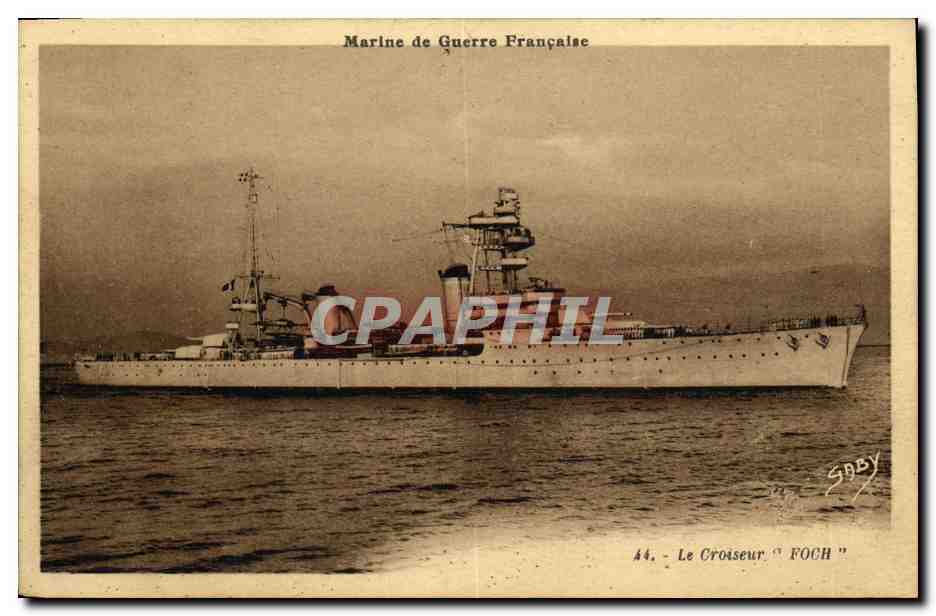 CPA Bateau le croiseur Foch 