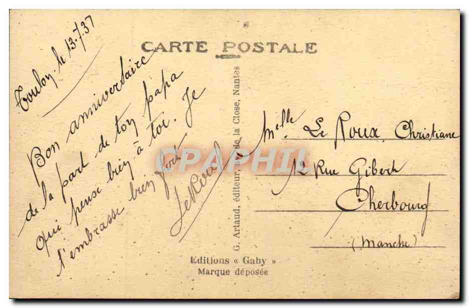 CPA Bateau le croiseur Foch  — Verso