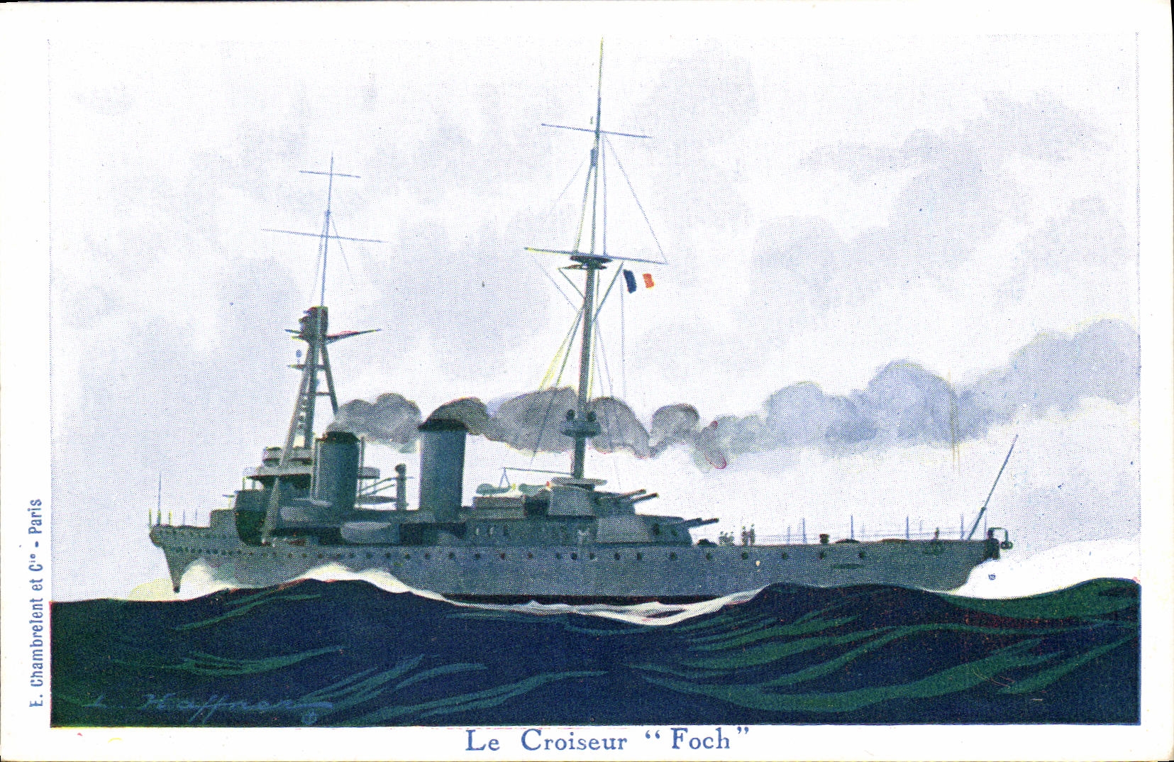 CPA Bateau Croiseur Foch
