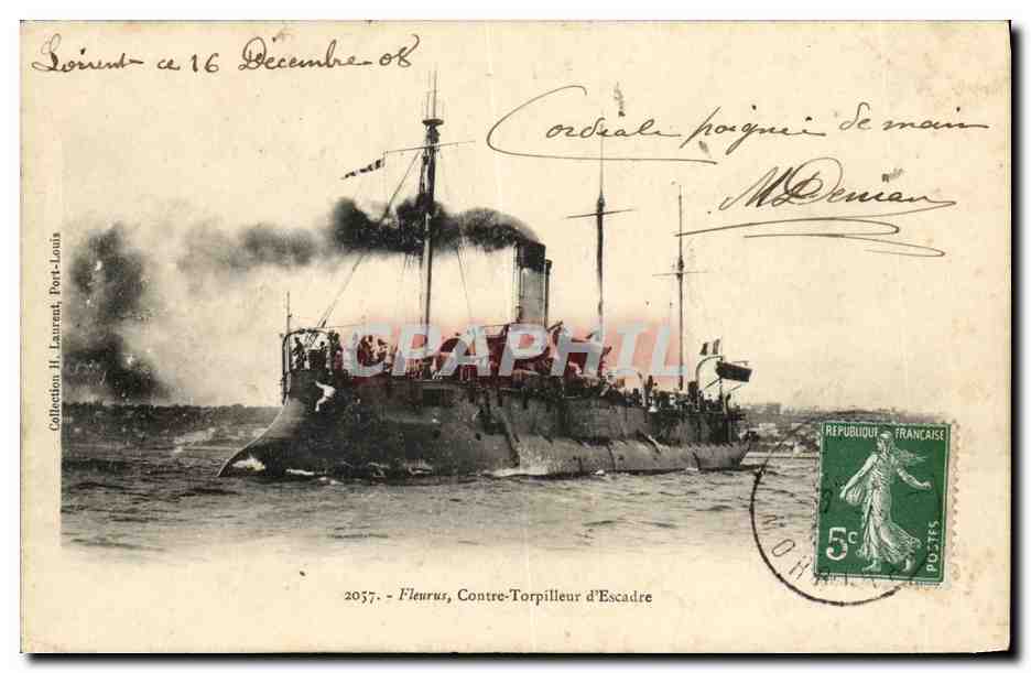 Fleurus - Contro-torpediniere d'Escadra — Collezione H. Laurent, Port-Louis