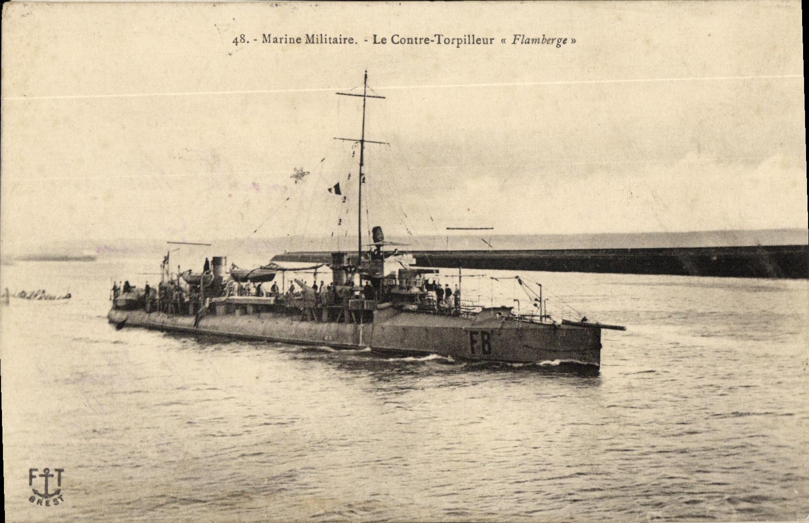 CPA Bateau Contre torpilleur Flamberge