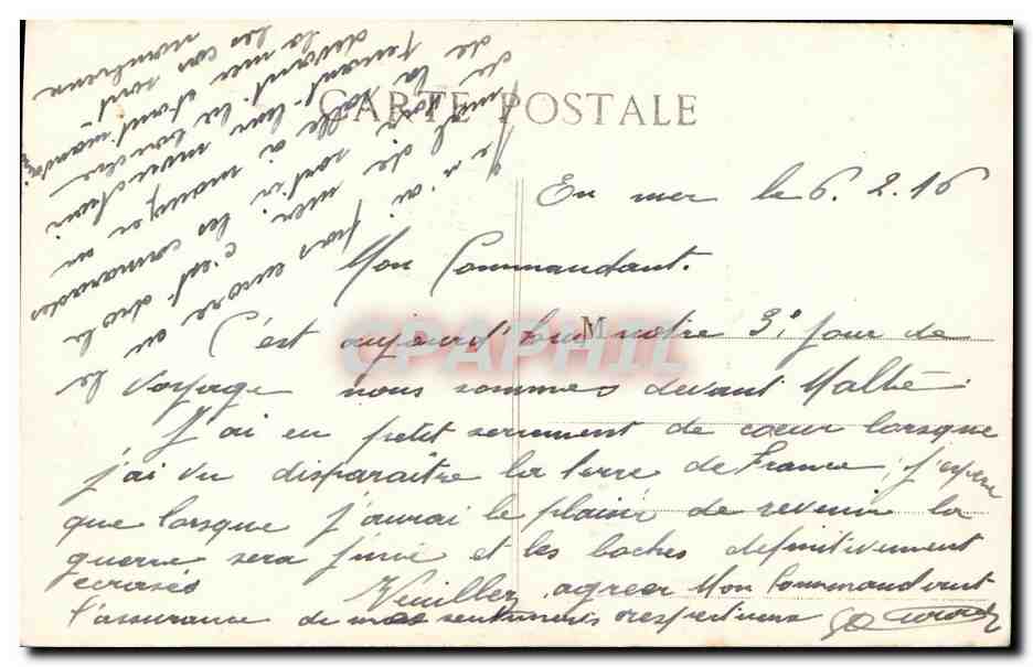 Lutetia — Croiseur Auxiliaire Français de 1er Rang — H. Grimaud et Cie, Marseille — Verso