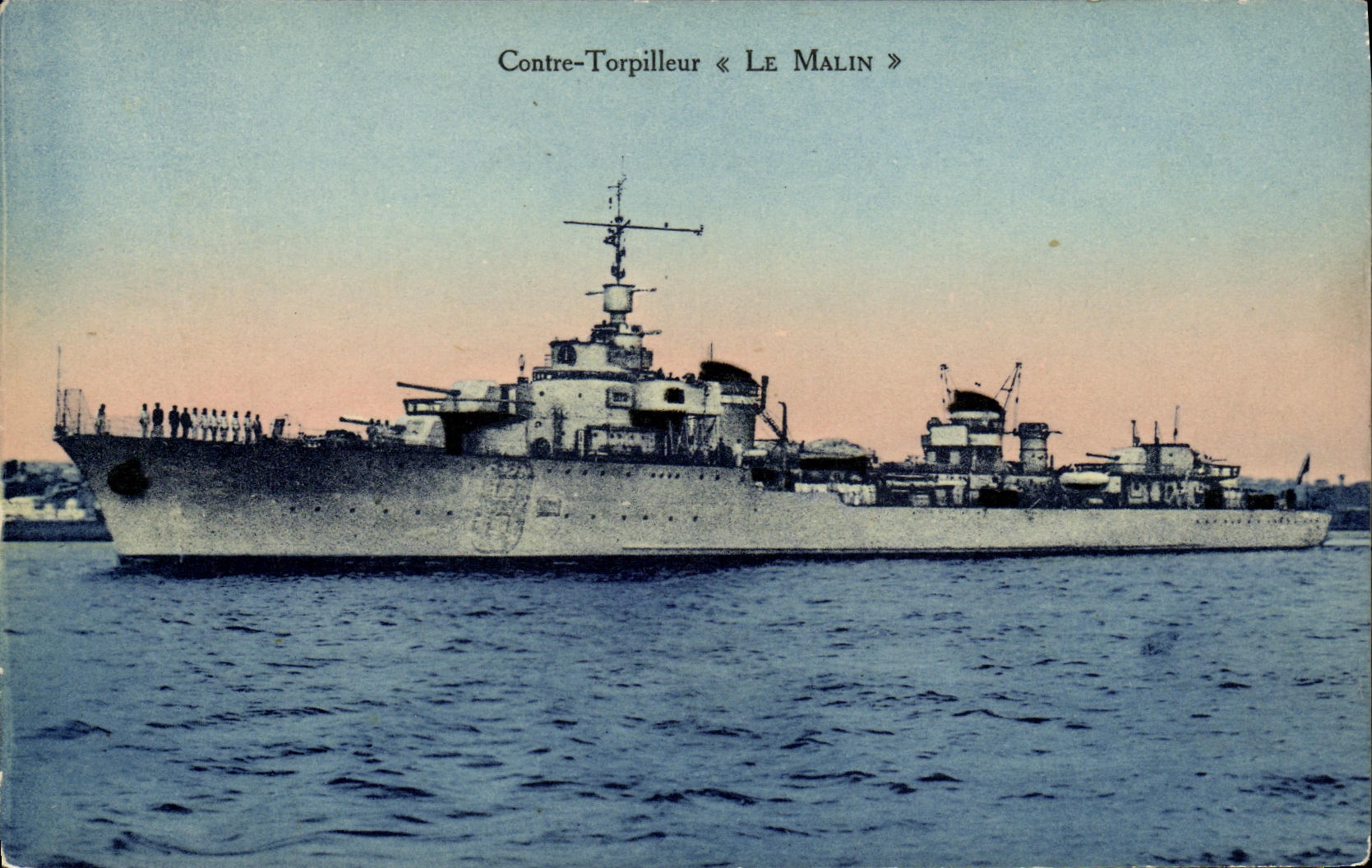 CPA Bateau Contre torpilleur Le Malin 
