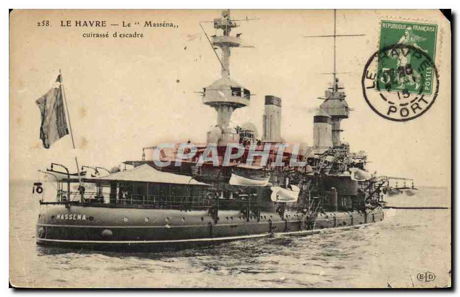 CPA Bateau Le Massena Cuirasse d escadre