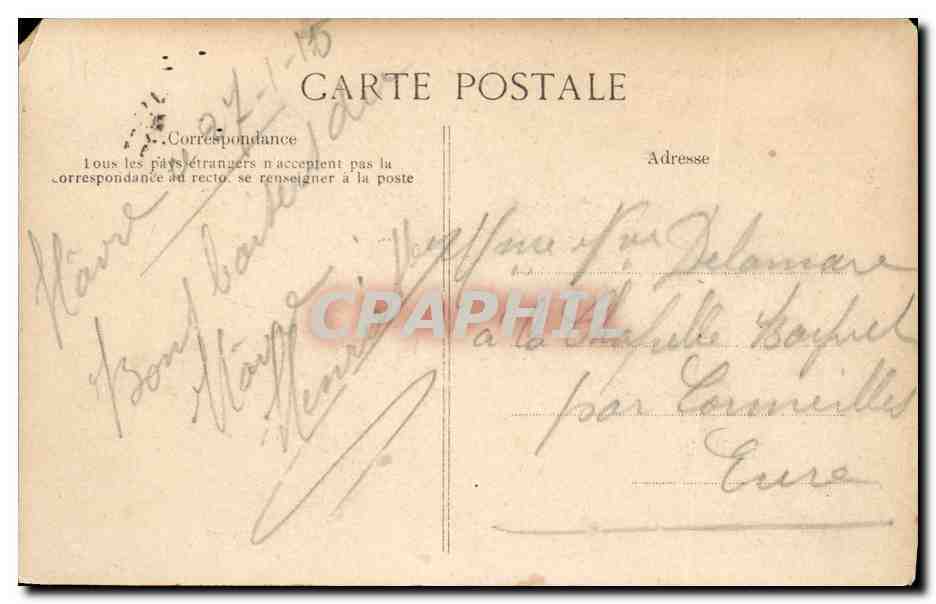 CPA Bateau Le Massena Cuirasse d escadre — Verso