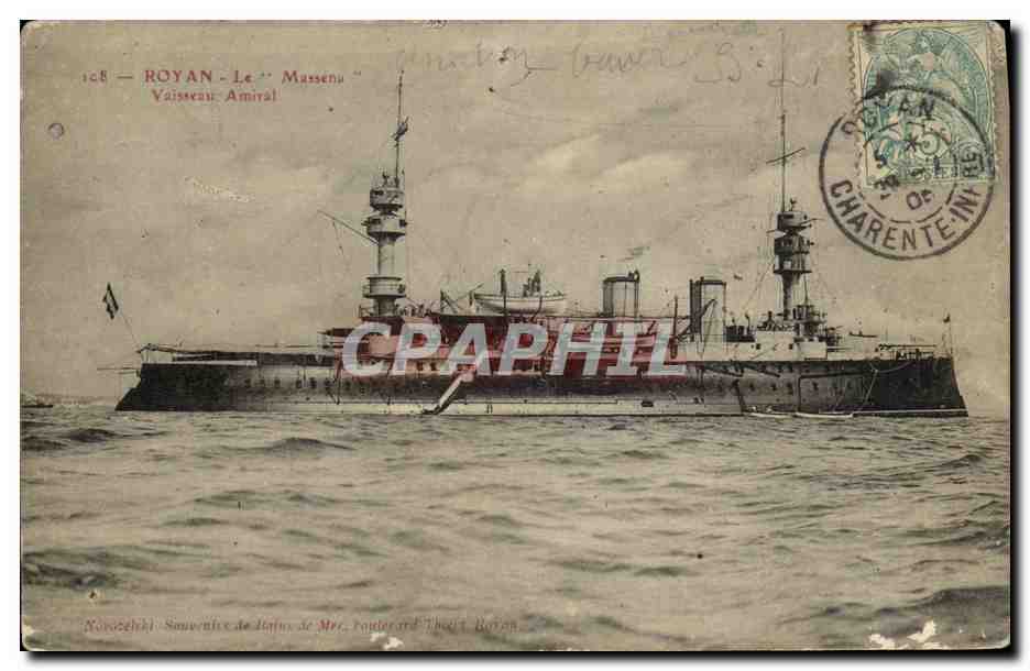 CPA Bateau Royan Massena Vaisseau amiral