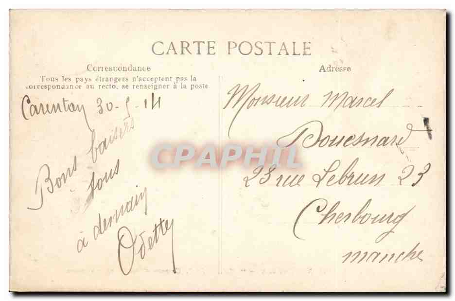 Cuirassé d'Escadre "Masséna" — Marine Nationale — 708 — éditeur R.D. — Verso