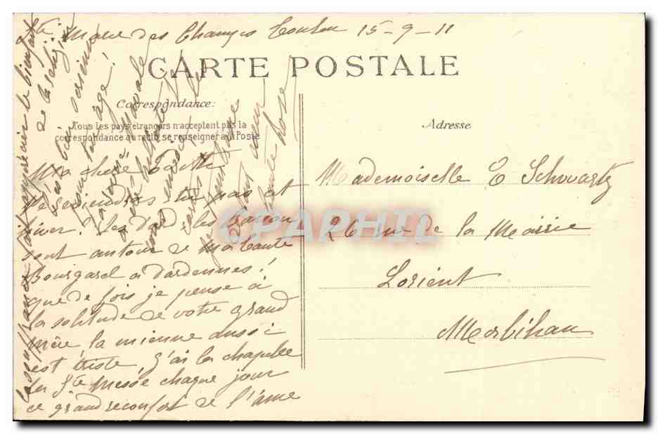 Le "Masséna" après la Revue — Revue Navale de Toulon — Septembre 1911 — Éditeur ELD — Verso