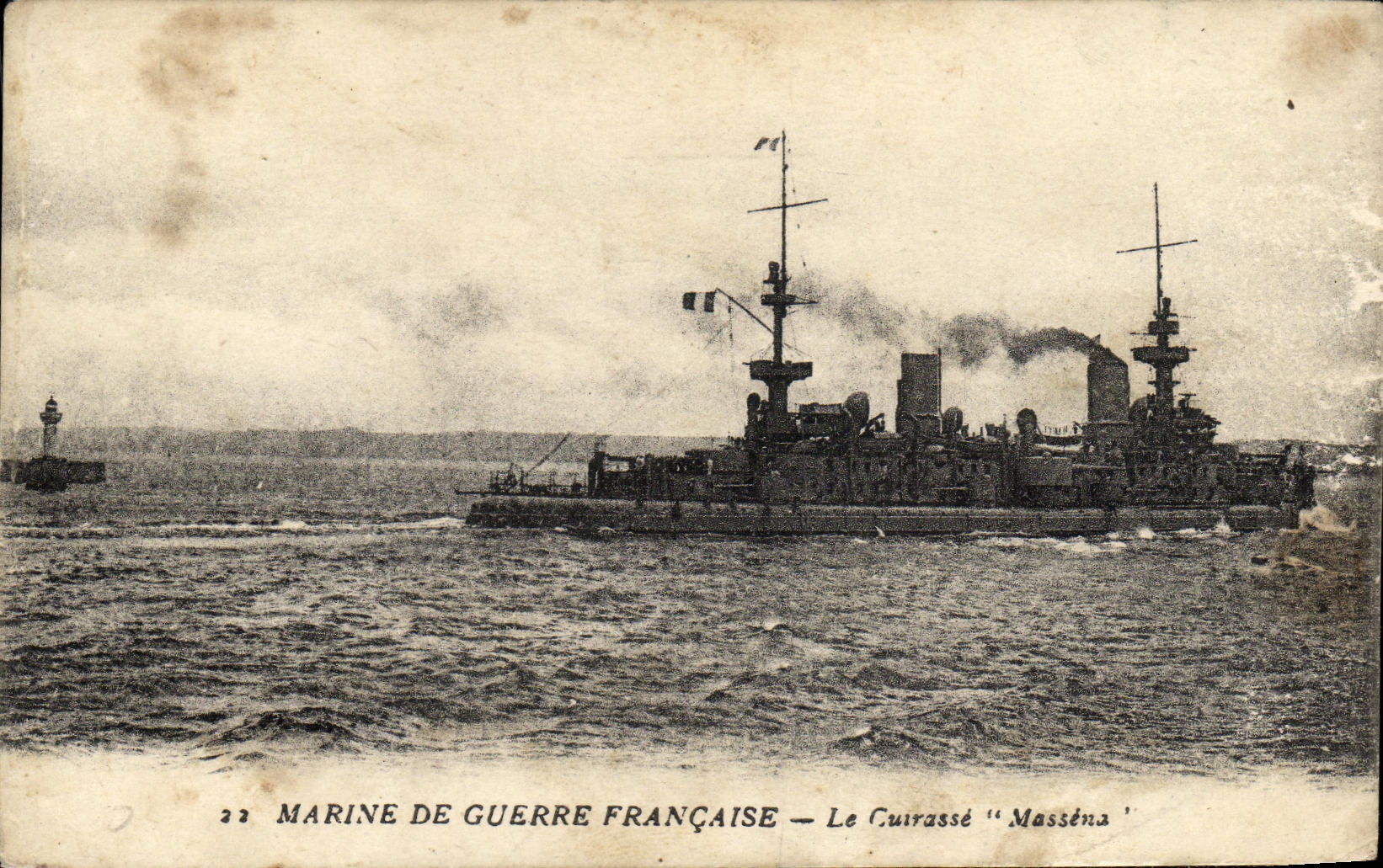 CPA Bateau Massena Cuirasse d escadre Cuirasse 