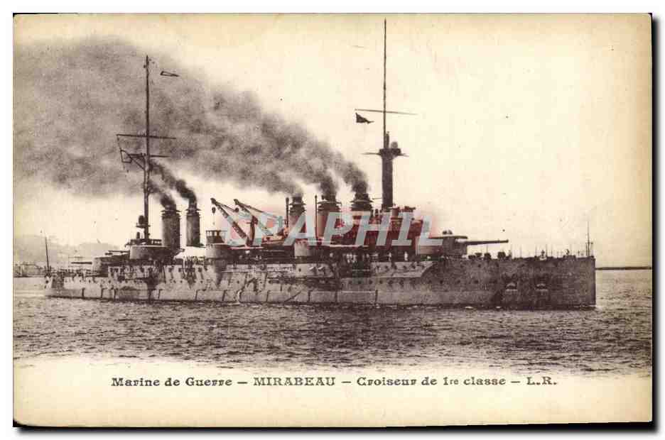 Croiseur de 1re classe MIRABEAU — Marine de Guerre — L.R.