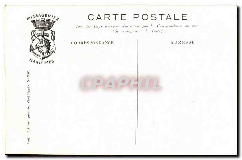CPA Bateau Mossoul Torpille 21 novembre 1917 — Verso