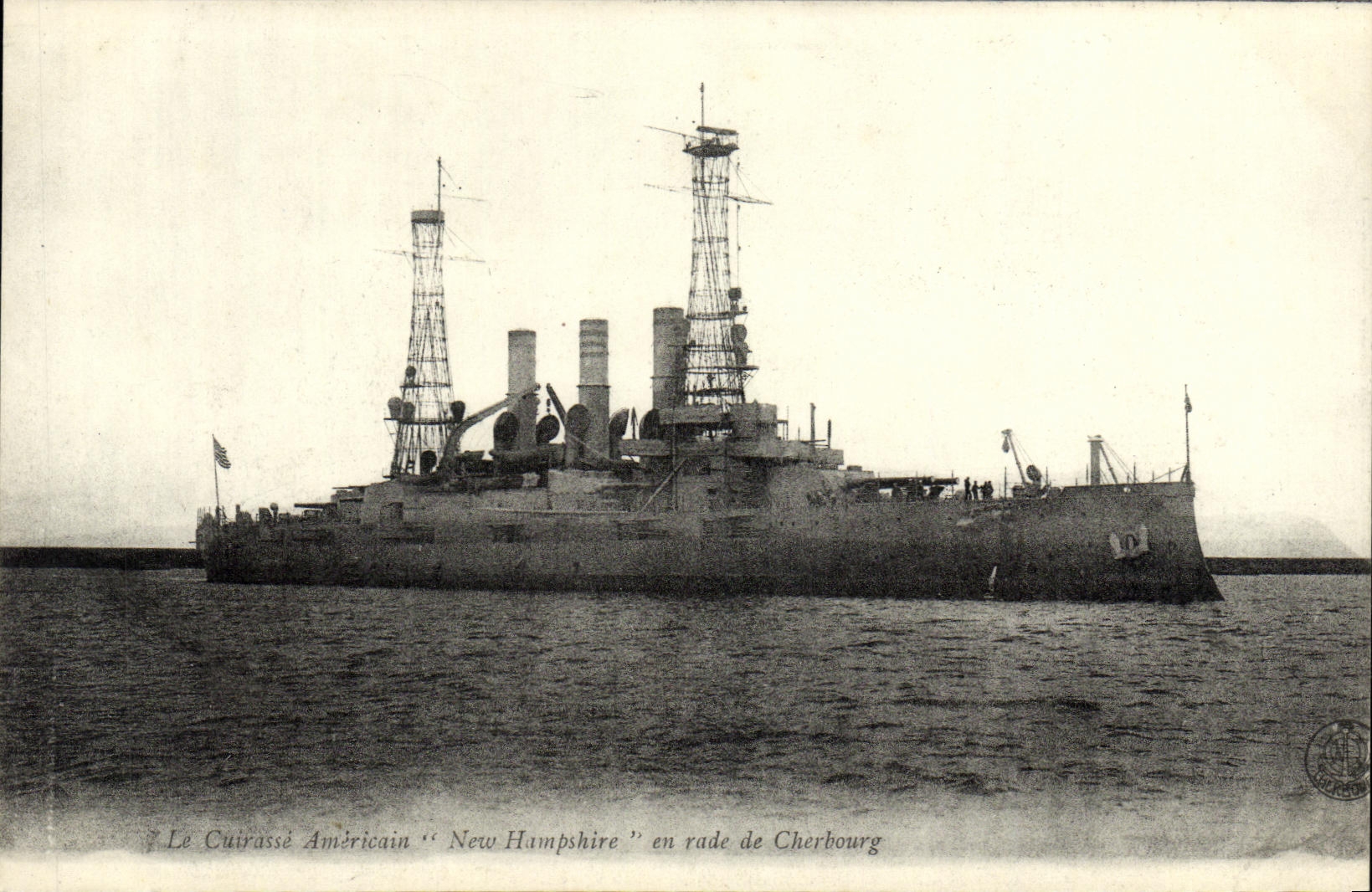 Le Cuirassé Américain "New Hampshire" en rade de Cherbourg — éditeur non visible