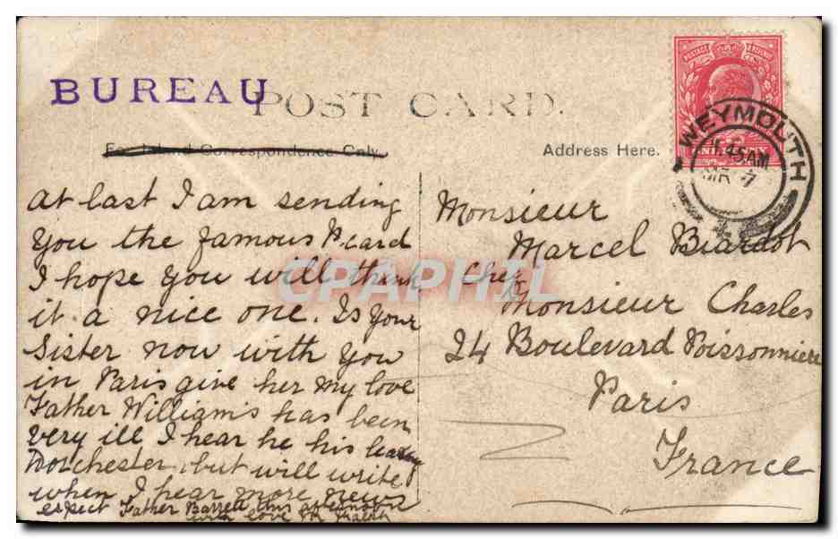 HMS New Zealand — Britse oorlogsschip — Antieke ansichtkaart — Achterkant