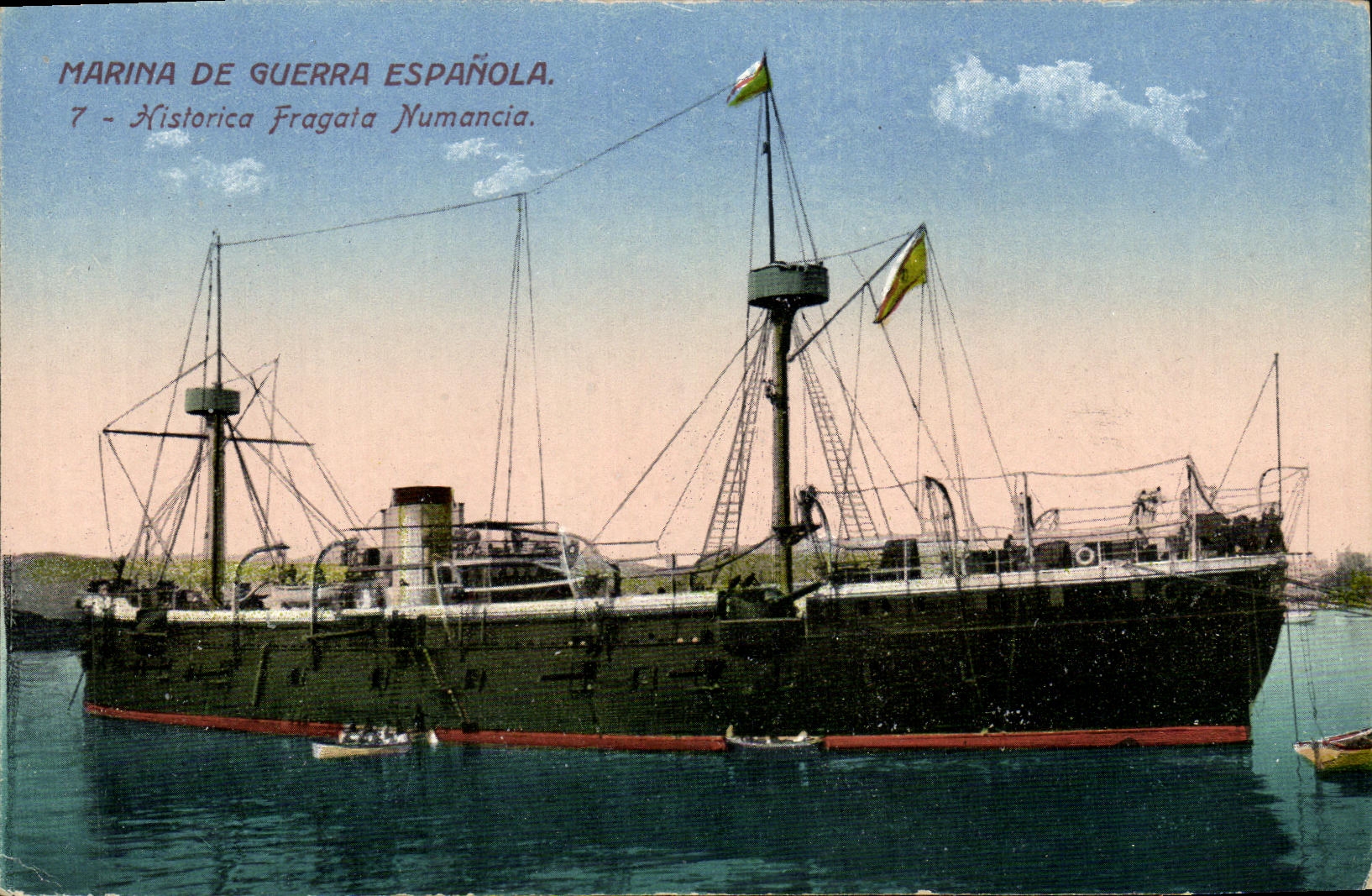 CPA Bateau Marina de Guerre Espanola Historia Fragata Numancia 