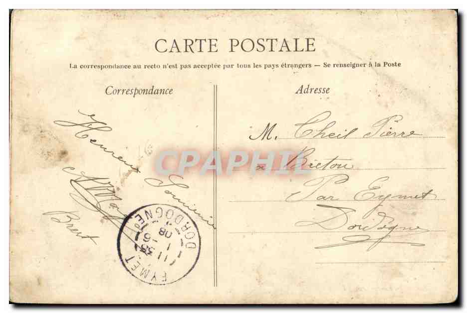 CPA Bateau Le contre torpilleur d escadre Obusier — Verso