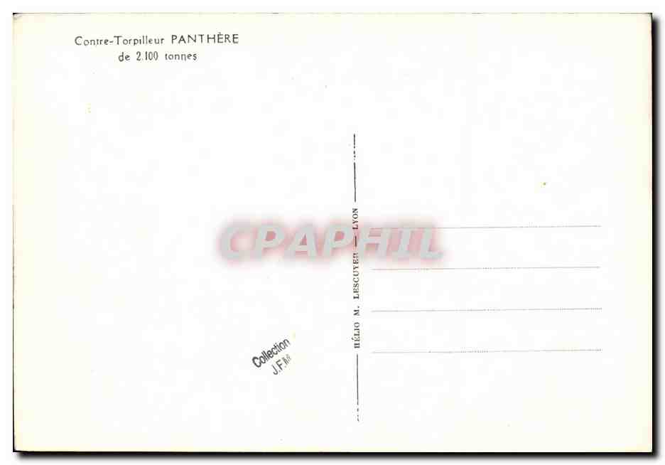 CPA Bateau Contre torpilleur panthere — Verso