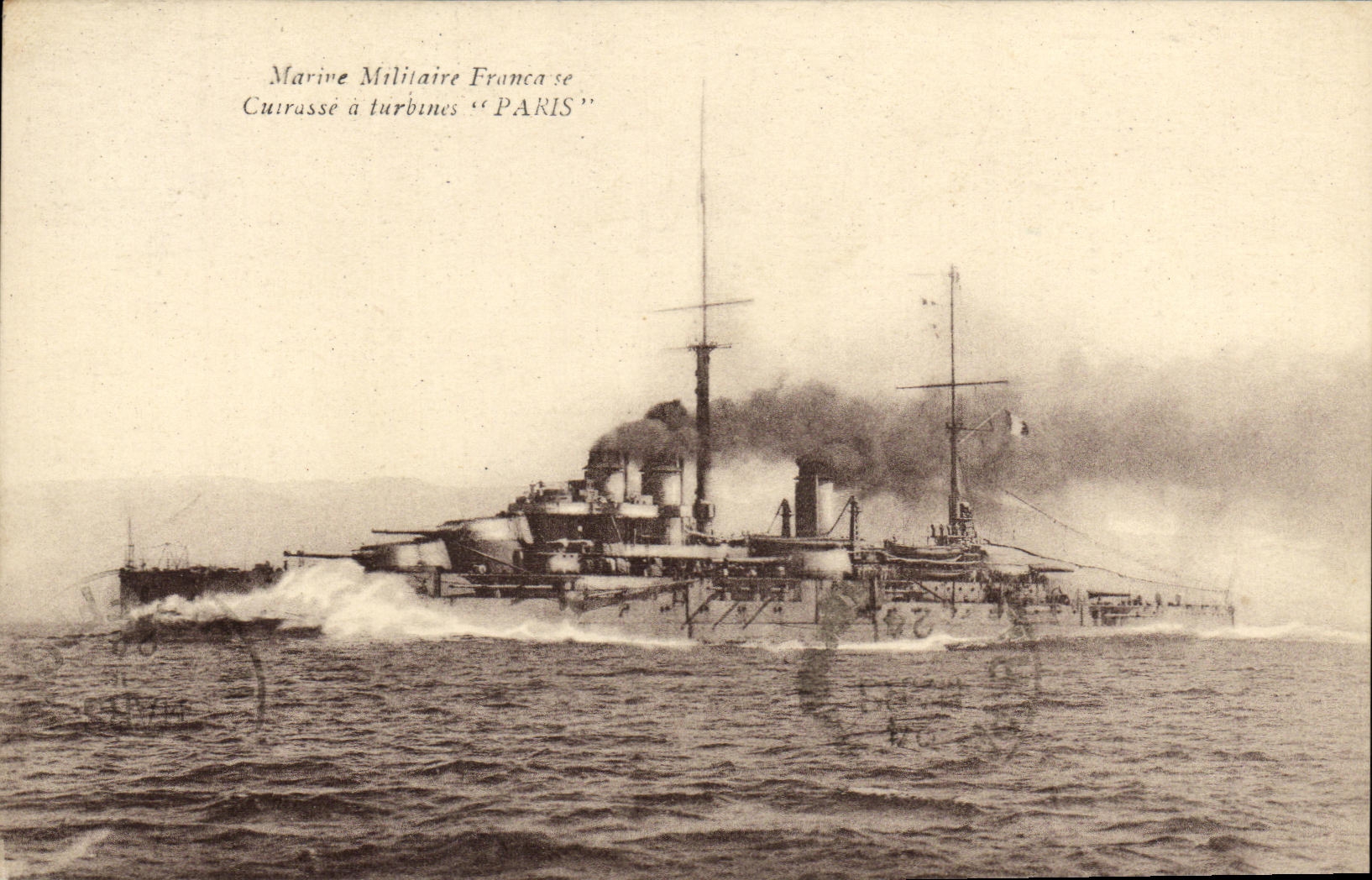 Cuirassé à turbines "PARIS" — Marine Militaire Française — éditeur non visible