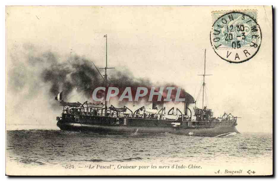 Le Pascal — Croiseur pour les mers d'Indo-Chine — A. Bougault n°524