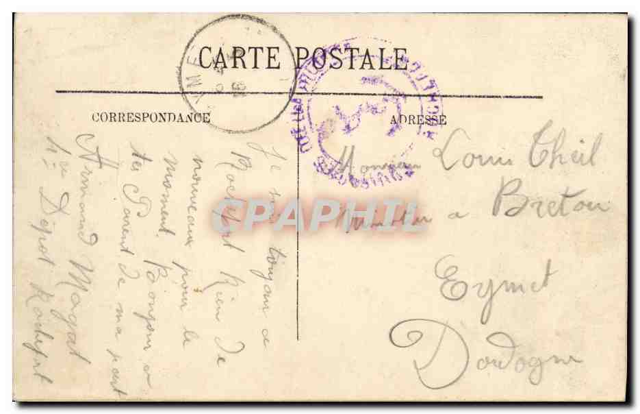 Marine de Guerre — "Patrie", Cuirassé de 1er Rang — LL. — N°70 — Verso
