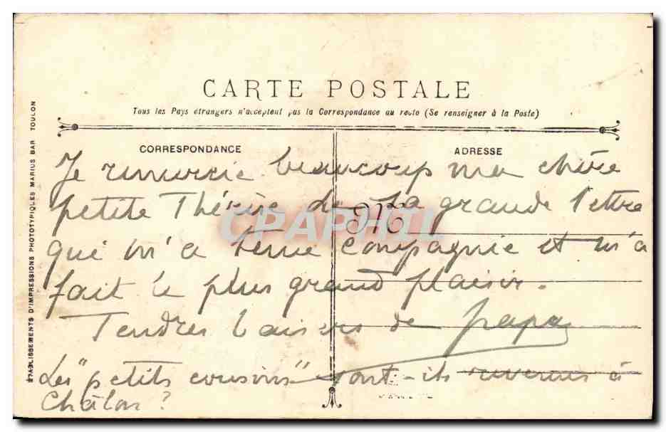 CPA Bateau Guerre Patrie Cuirasse a tourelles Avion — Verso