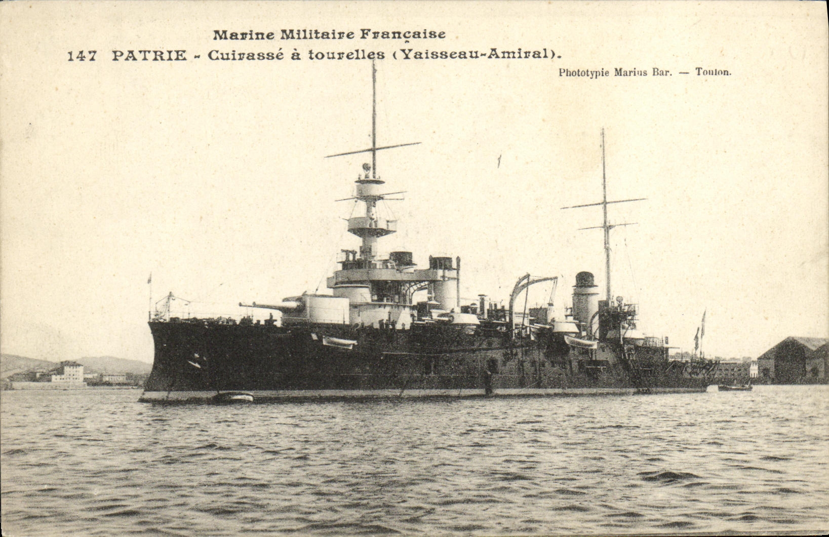 Bateau de guerre français Patrie — cuirassé à tourelles — Toulon