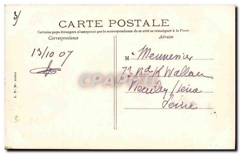Marine — "Patrice", Cuirassé d'Escadre — Edition d'Art Pl. d'Armes, Toulon, n°127 — Verso