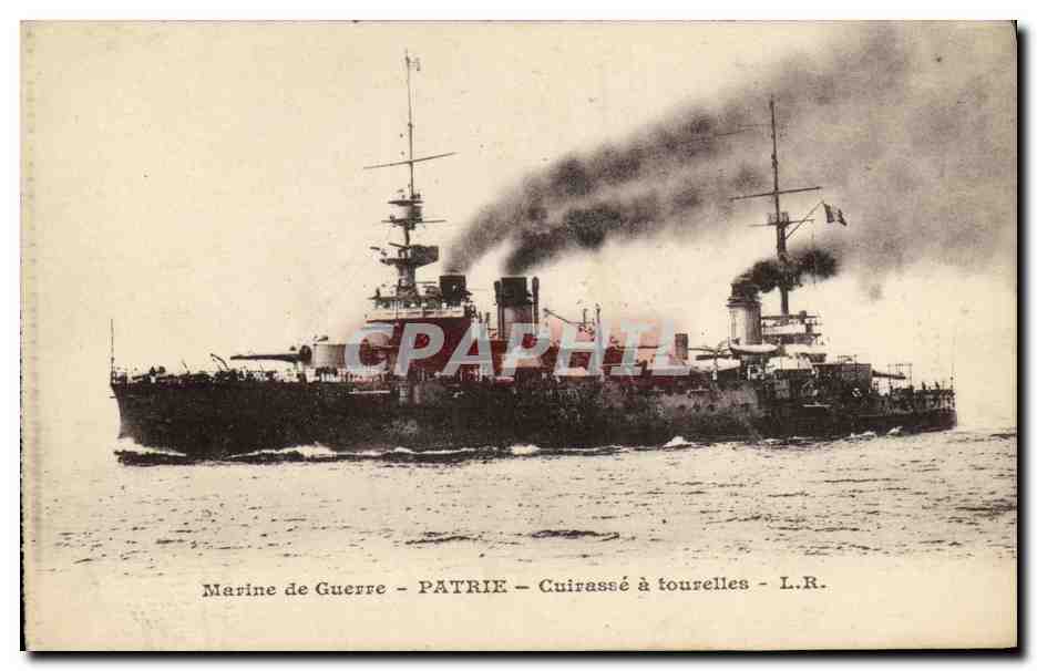 CPA Bateau Guerre La Patrie cuirasse a tourelles