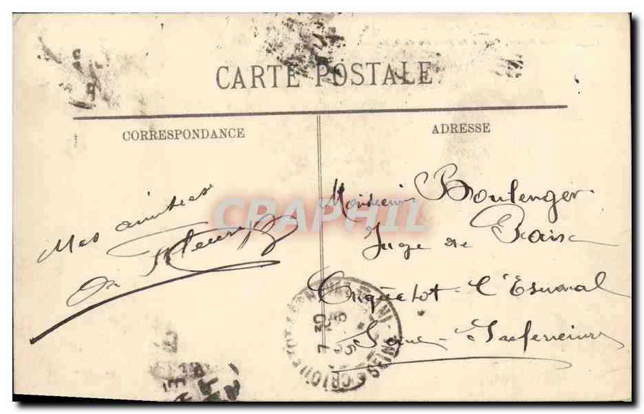Le Cuirassé "Patrie" par gros temps — (Par R. Dumont-Dapare, Peintre du Ministère de la Marine) — n°54 — Verso