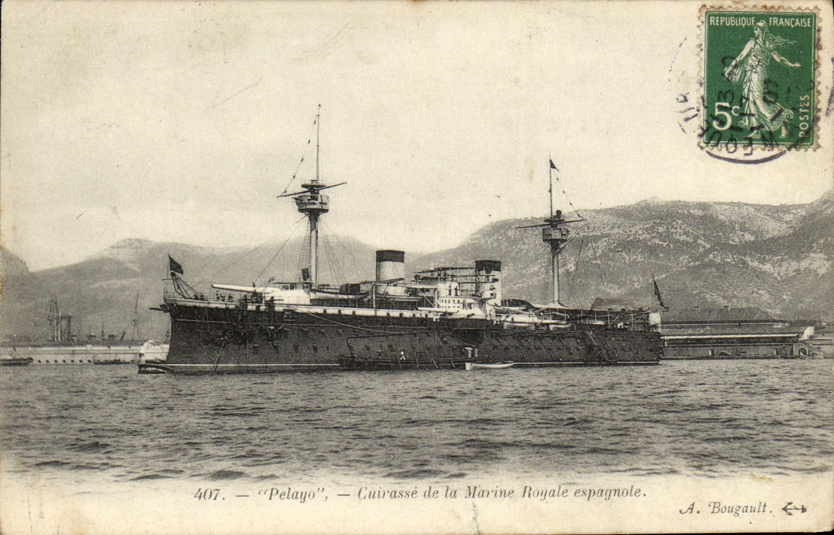 CPA Bateau Guerre Pelayo Cuirasse de la marine royale espagnole