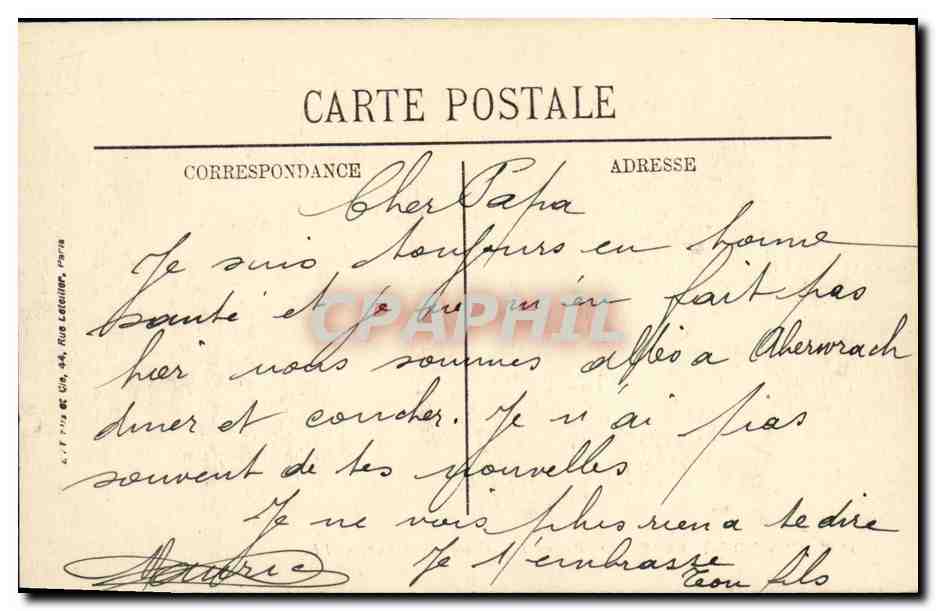 CPA Bateau Guerre Poignard Contre torpilleur — Verso