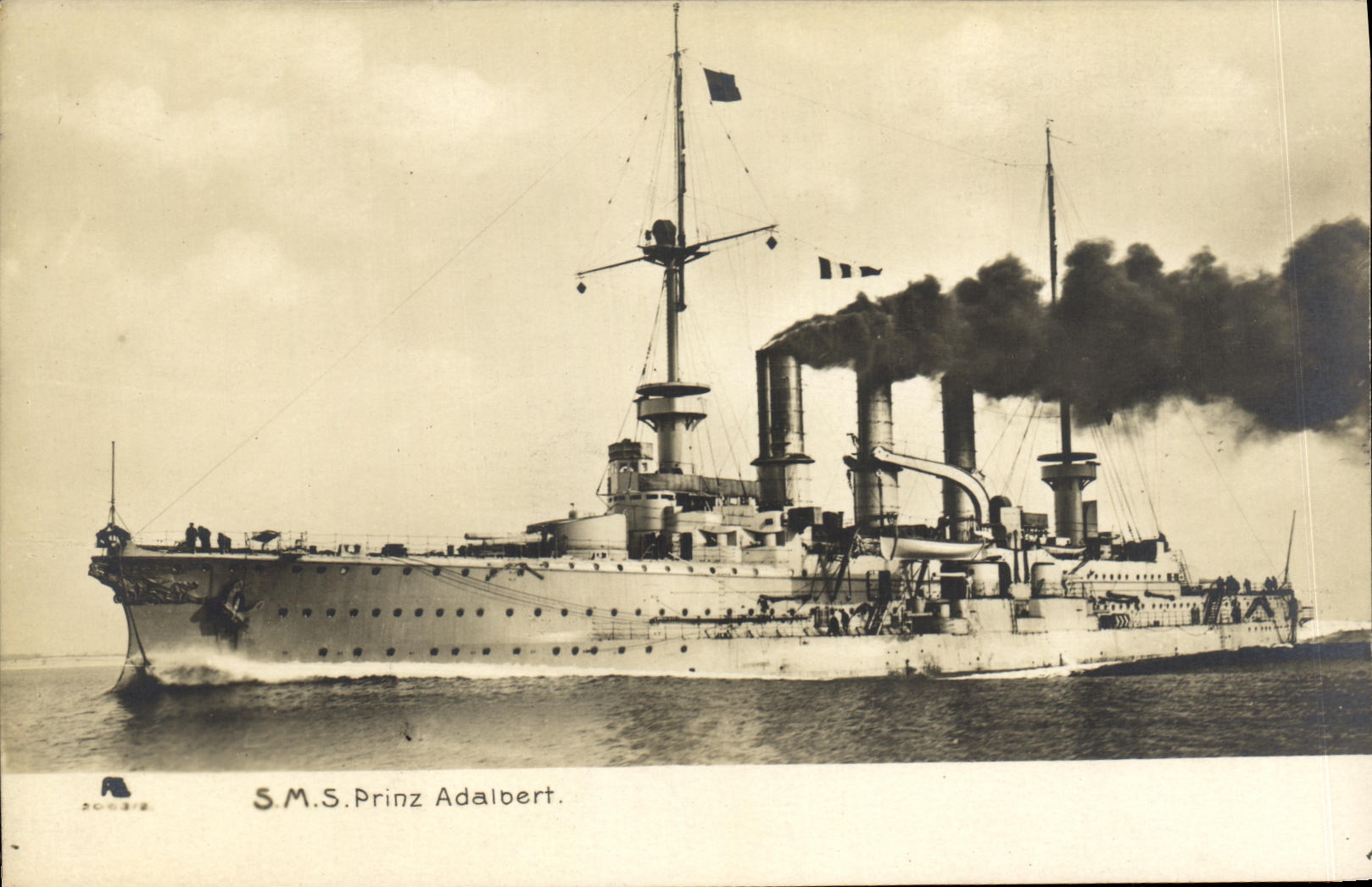 CPA Bateau Guerre SMS Prinz Adalbert
