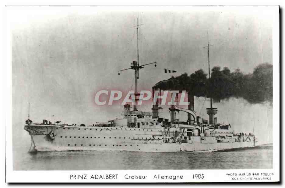 CPM Bateau Guerre Prinz Adalbert Allemagne 1905