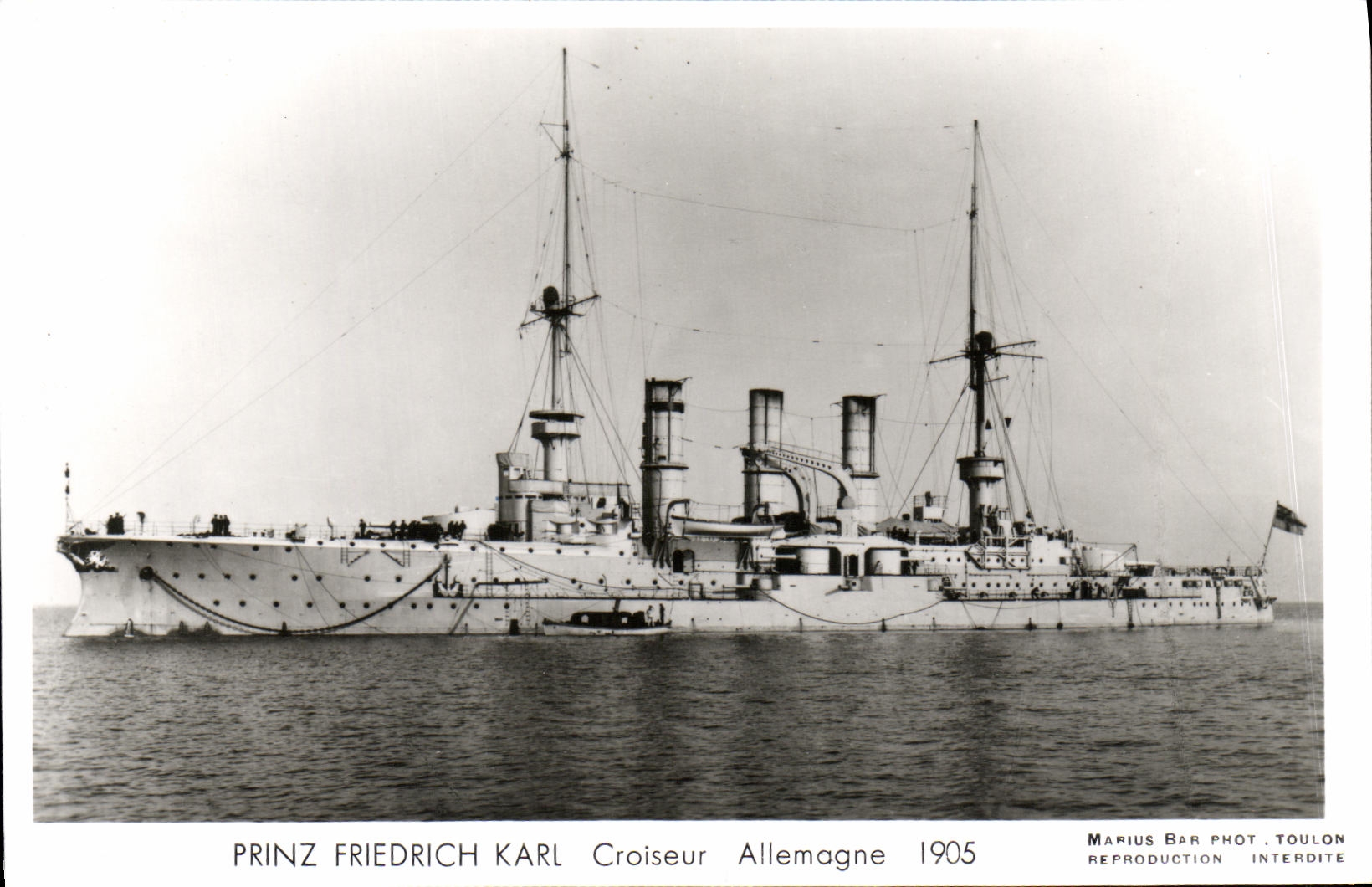CPM Bateau Guerre Prinz Adalbert Allemagne 1905