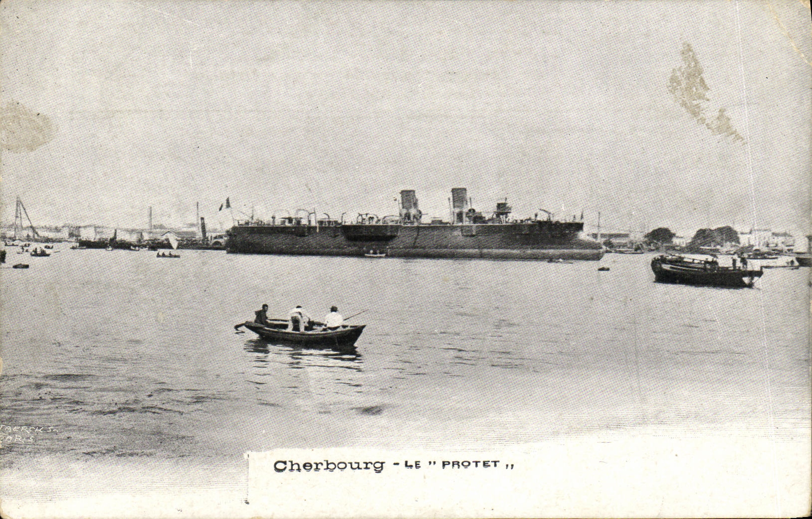 CPA Bateau Guerre Cherbourg Le Protet